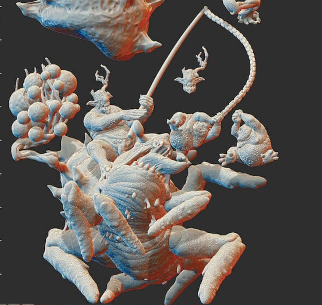 Miniatur Dämonenreiter auf Krebsartiger Mutation
