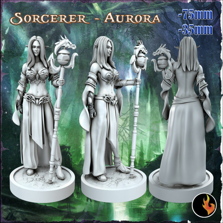 Miniatur Sorcerer Aurora aus dem Fantasy Elves Vol I-Set