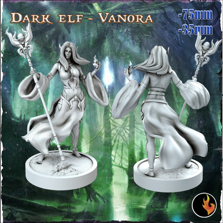 Miniatur Dark Elf Vanora aus dem Fantasy Elves Vol I-Set