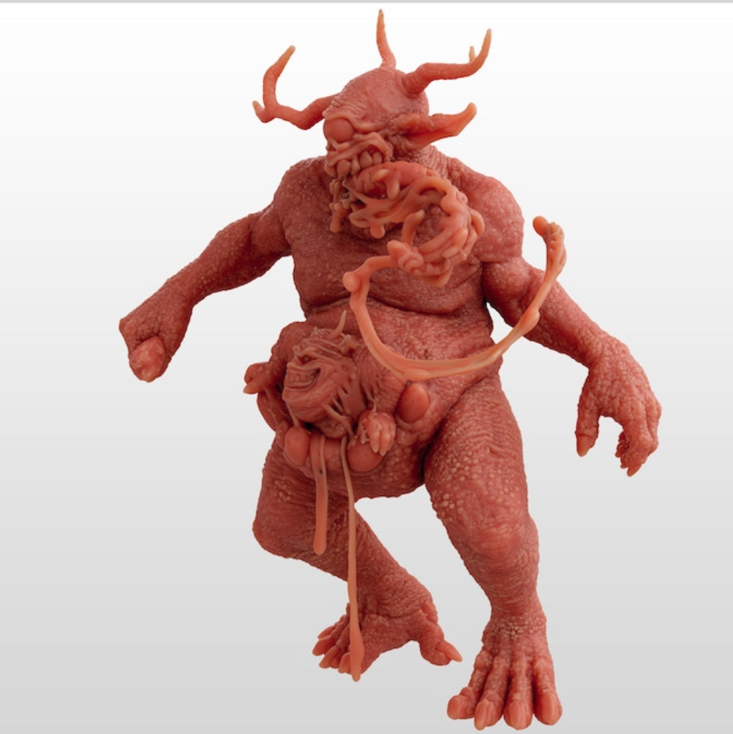 Miniatur Dämon mit schleimiger Zungenpeitsche